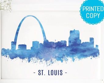 St. Louis skyline print - St. Louis watercolor skyline print - St. Louis print - St. Louis art print - St. Louis watercolor print keepsake