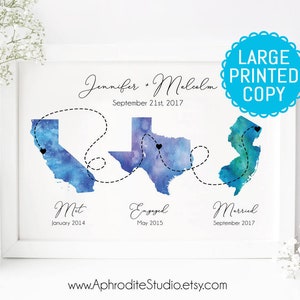 Met Engaged Married print - Met engaged married map - Personalized wedding gift - wedding states map - Honeymoon print - love story canvas