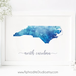 North Carolina digital print - North Carolina watercolor poster - Gift for travel lover - watercolor NC art print NC digital print NC print