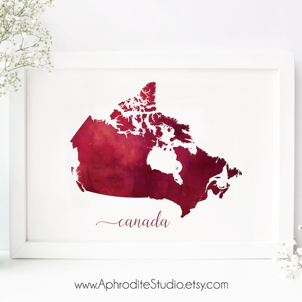 Canada map print -  Canada printable poster - Travel Decor - Gift for travel lover - Canada digital print - Canada artwork - Canada wall art