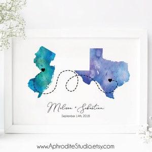 Home is where the heart is - Ferndruck - Ferndruck - Ferngeschenk - Paar Kunstdruck Fernbeziehung Geschenk LDR Geschenk