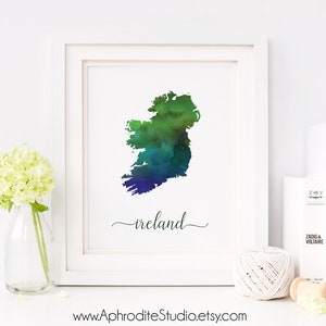 Ireland printable poster - Travel Decor - Gift for travel lover - Ireland watercolor poster - Ireland art print travel gift watercolor print