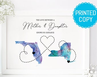 Long distance mother print - Gift for mom - mother's day gift - Love between mother and daughter knows no distance moving away gift for mom