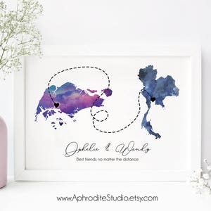 Beste Freundin Ferndruck - Umzugsgeschenk - Abschiedsgeschenk Umzug - Fernbeziehungsgeschenk - Fernbeziehungsgeschenk