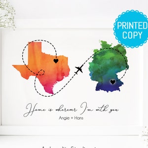 Home is wherever I&#39;m with you -  Long distance print - Long distance boyfriend gift - Long distance friendship gift - LDR gift for boyfriend