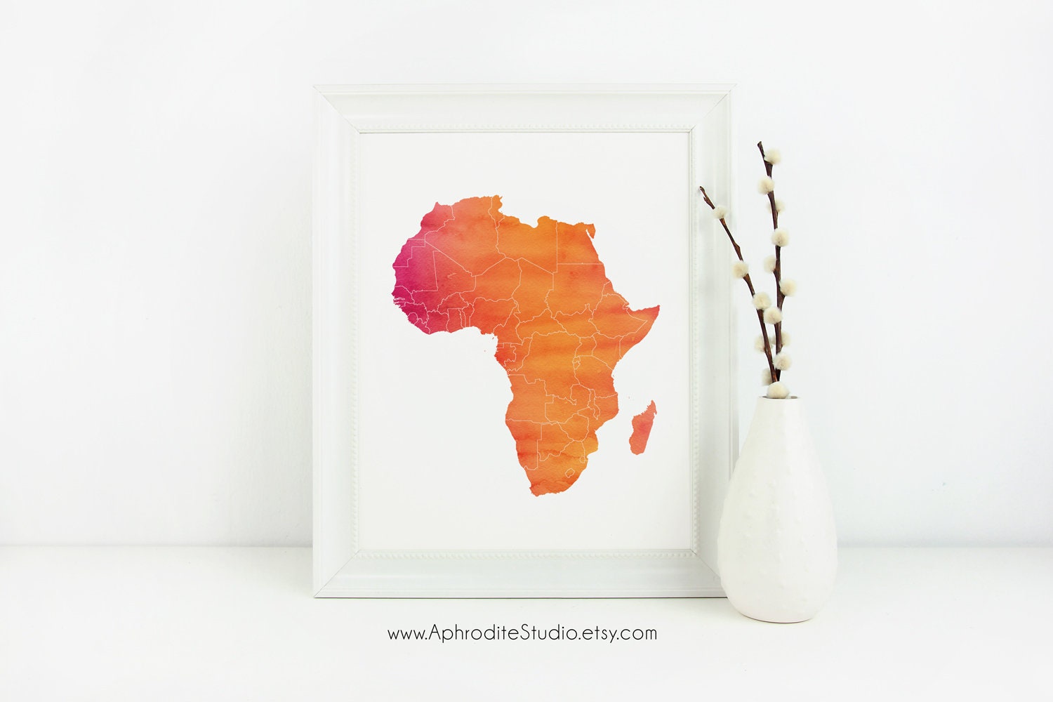 Africa Print - Africa Map Print - Africa Watercolor Print - Travel ...
