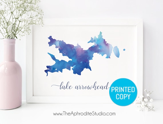 Lake Arrowhead Print Lake Arrowhead Map Print Lake House | Etsy
