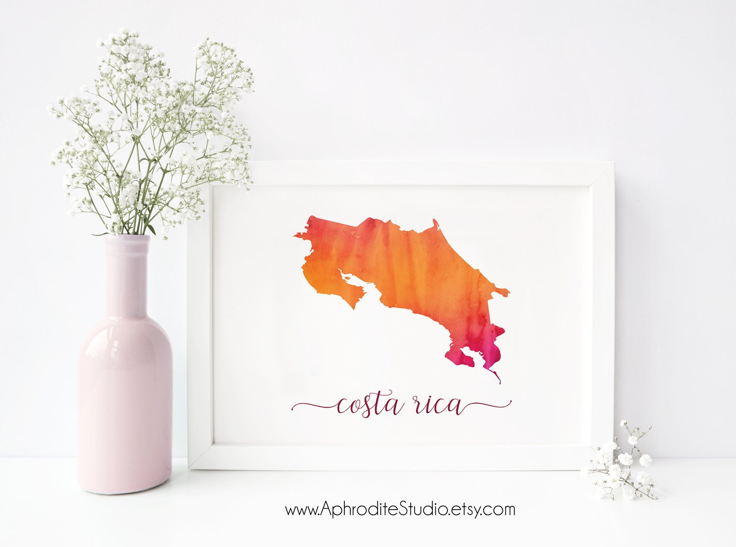 Costa Rica Printable Poster - Costa Rica Watercolor Poster - Costa Rica ...