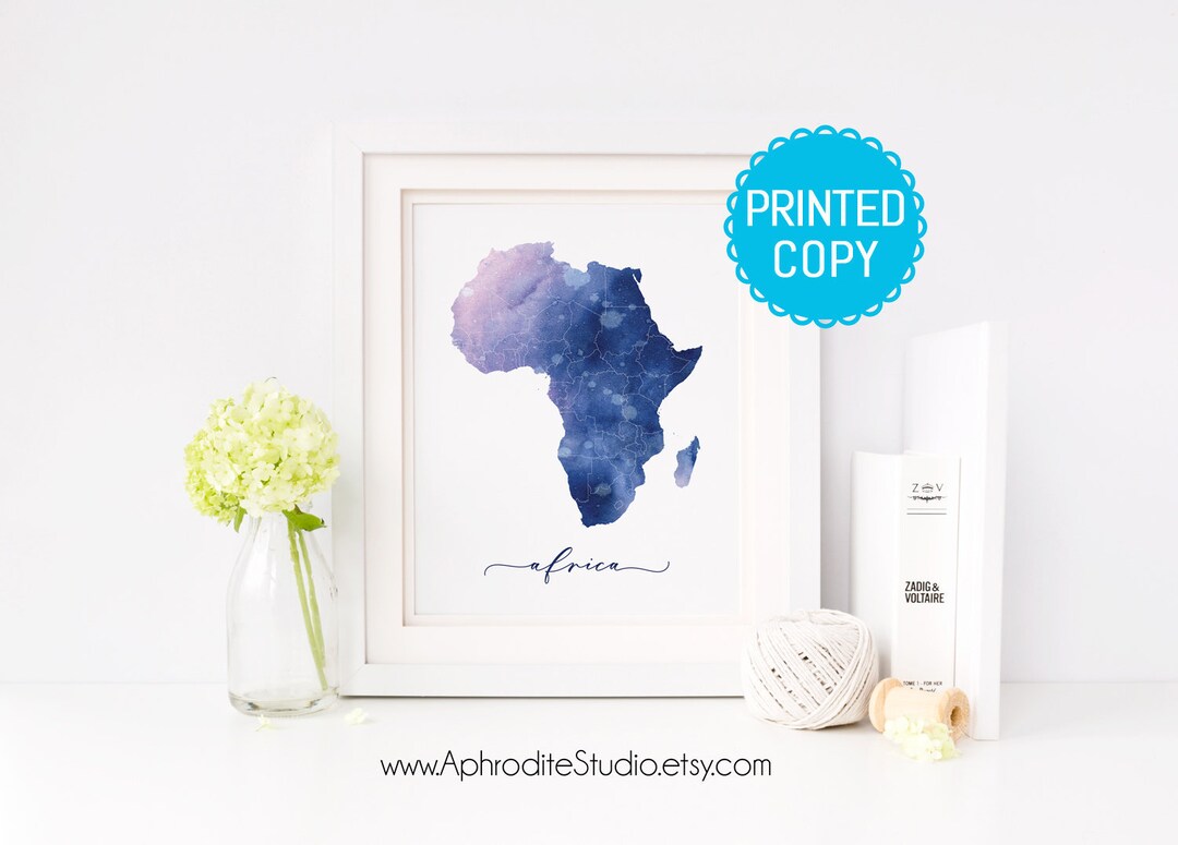 Africa Print - Africa Map Print - Africa Watercolor Print - Travel ...