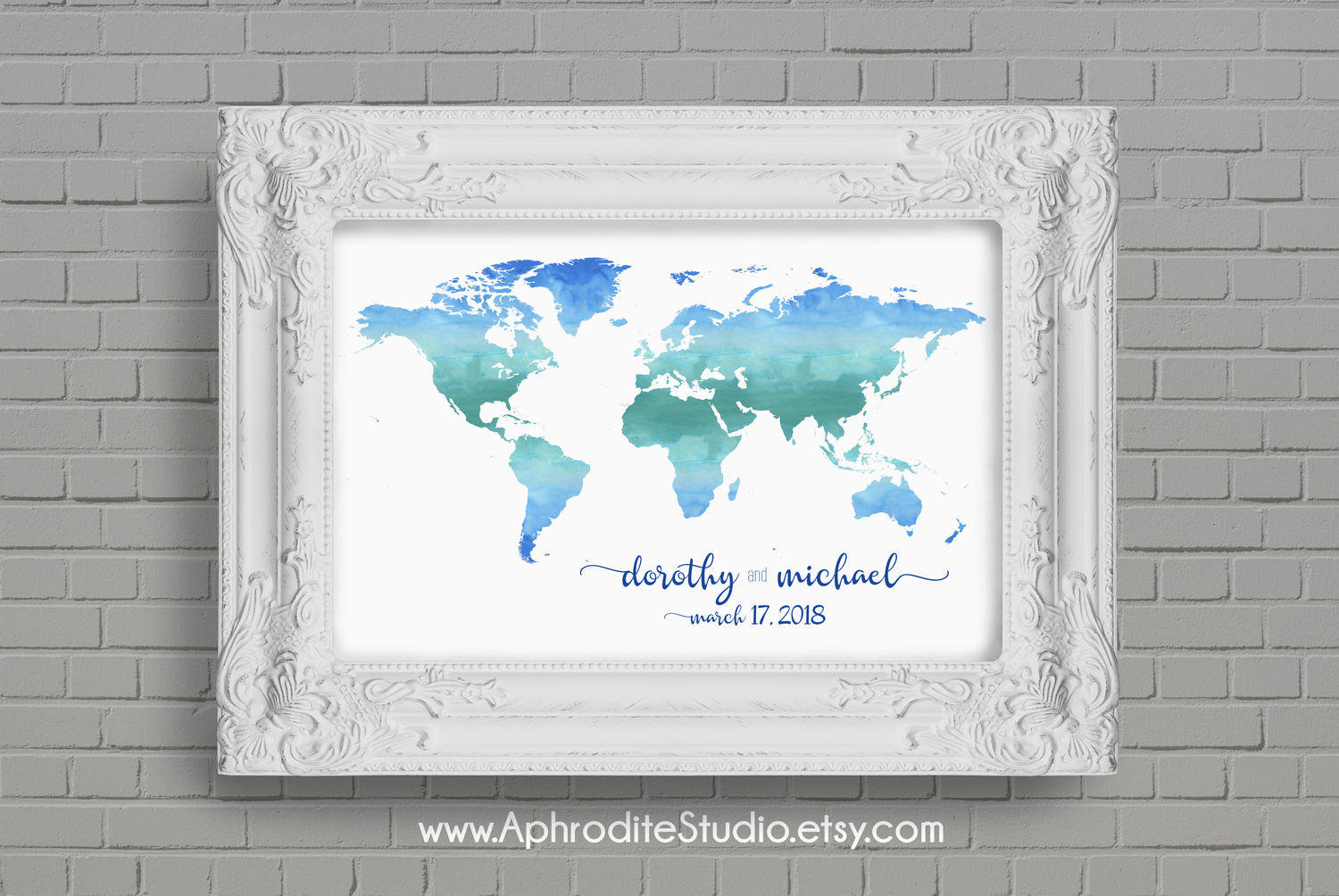 Custom wedding guest book alternative World map print | Etsy