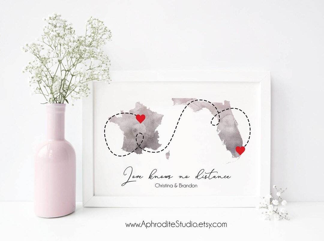 No Distance Love Knows No Distance - Long Distance Print - Long Distance Boyfriend ...