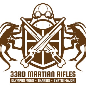 Steampunk T-shirt, 33rd Martian Rifles, Steam punk, Steampunk, Scifi, Sci fi, Tshirt, T-shirt, gothic, retro, vintage, goth, nerd, geek