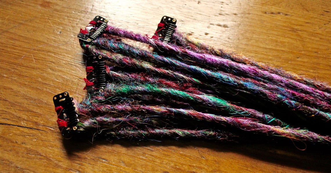 Quad Clip 4 Dread Clipin Custom Handmade Synthetic Dreads Etsy