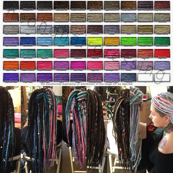 80x Custom Handmade Single Ended Synthetic Dreadlocks Dreads 