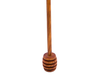 Olive Wood Honey Dipper / Drizzler - Wooden Honey Stick Server - AKwood