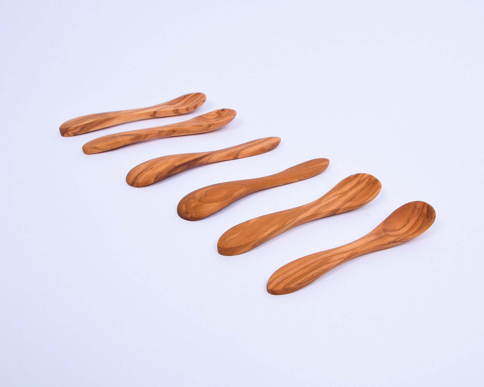 Baby Spoon Set of 6 Wooden Small Spoons for Babies Olive Etsy