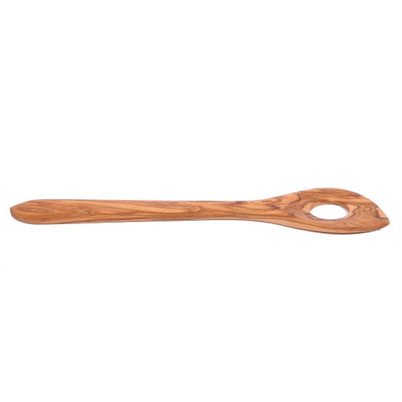 Juego De 3 Cucharas De Madera De Olivo D.O.M. - Redonda, Con Esquina Y Risotto, 30 Cm Cada Una