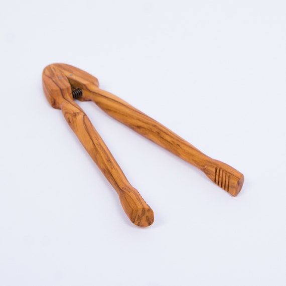 Olive-wood Handcrafted Tong Wooden Pickle Tong / Pince à Cornichon 18 Cm /  7.09 Handmade in Albania Akwood Birthday Gifts 