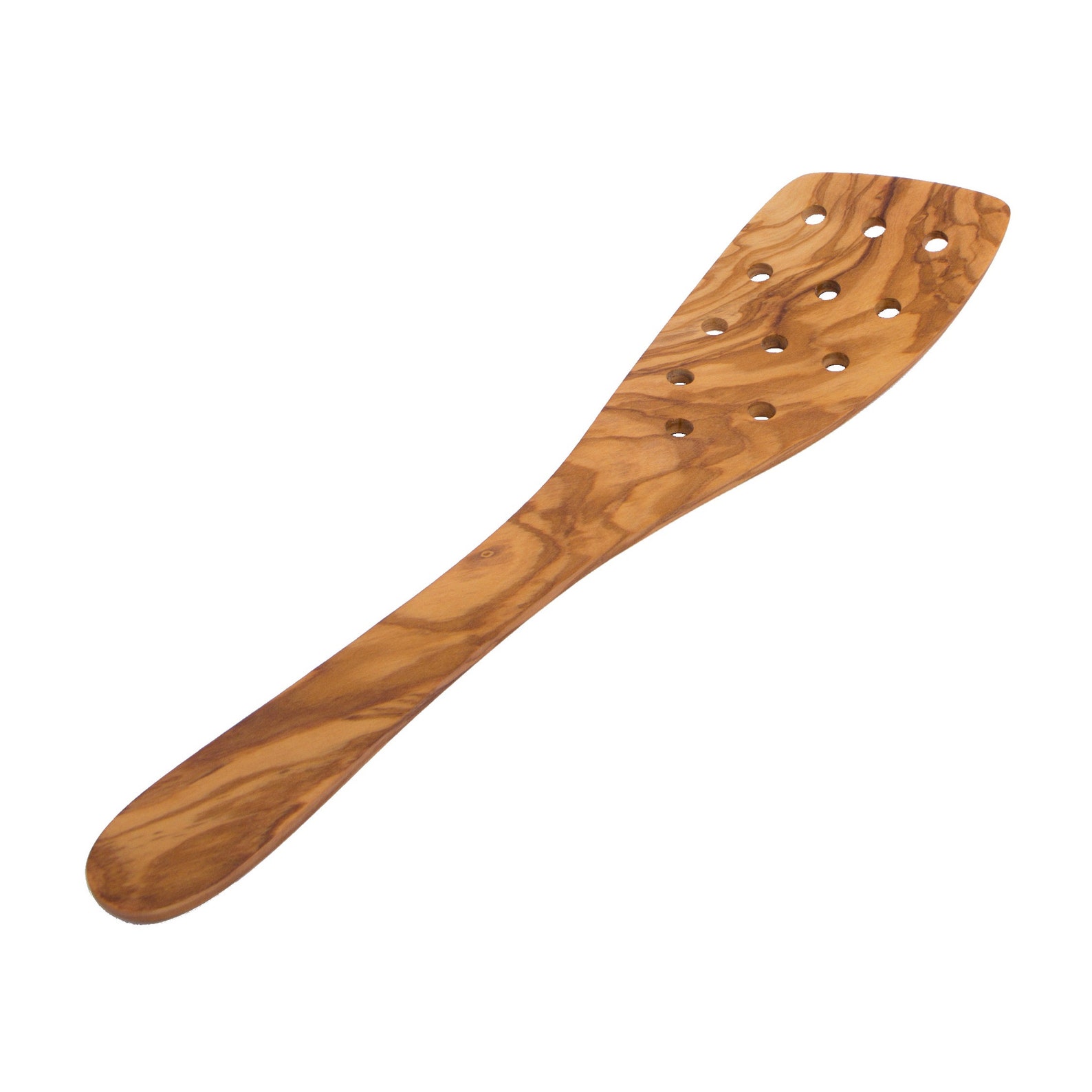 Large Olive Wood Spatula With Pierced Holes 32 Cm / Etsy