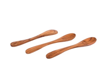 Set of 3 Small Wooden Jam Spoon / Preserves Serving Spoon 5.90" - Handcrafted - AKwood - Ice Cream Spoons / small gifts/handcrafted gifts