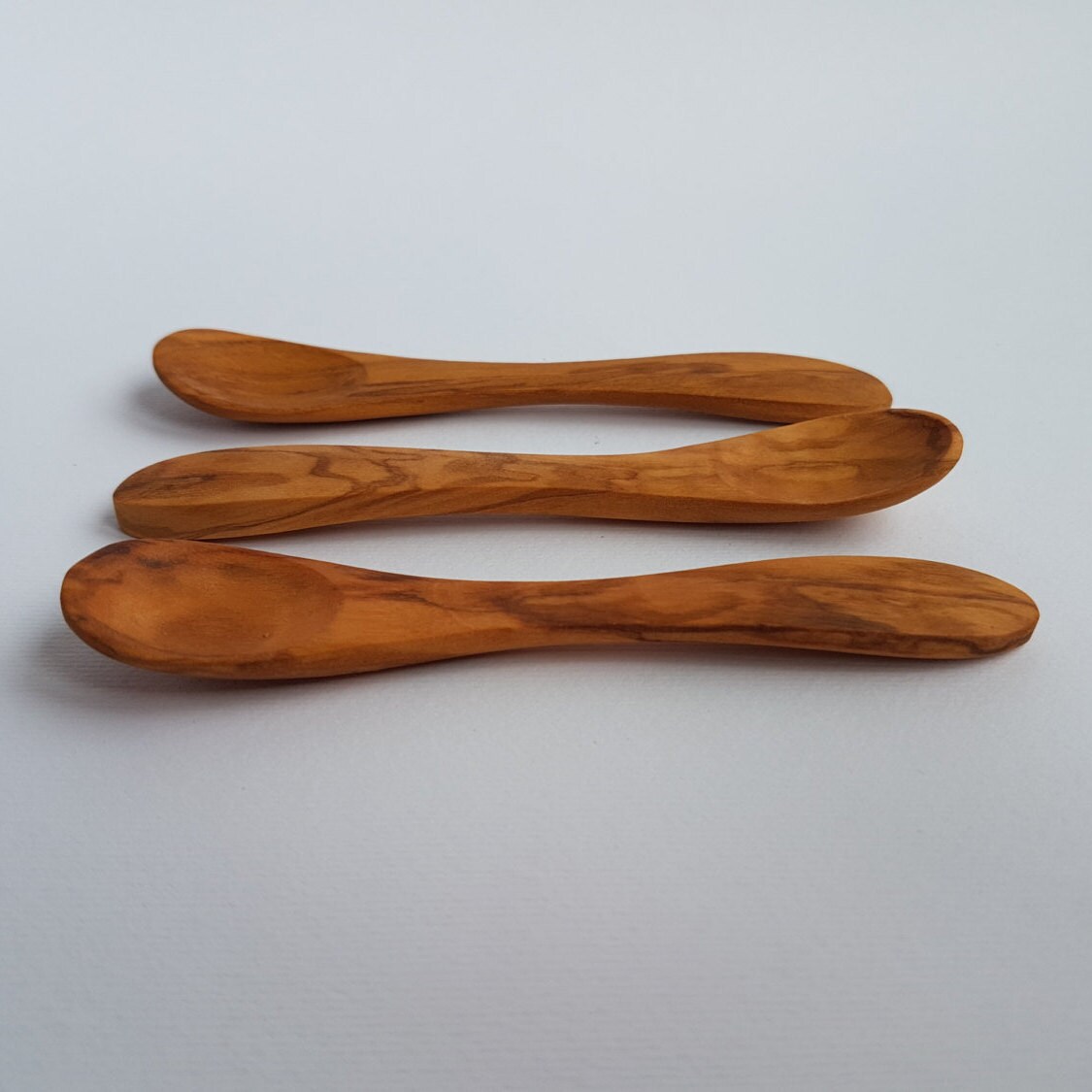 Set of 6 Wooden Small Spoons Olive Wood Egg Spoons / Baby Etsy