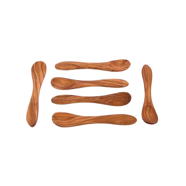Baby Spoon, Set of 6 Wooden Small Spoons for babies - Olive Wood Egg Spoons  - AKwood - 100% Bio Products - baby shower gift