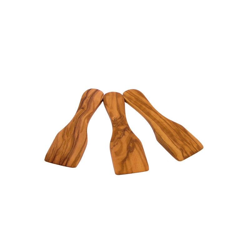 set of 3 Olive Wood Small Spatulas Kitchen Utensils Wooden Raclette Spatula 13.50 cm 5.90 Handmade Wooden Spatula Scraper