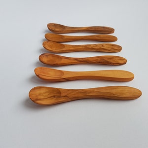 Set of 6 Wooden Small Spoons Olive Wood Egg Spoons / Baby Spoon AKwood 100% Bio Products image 2