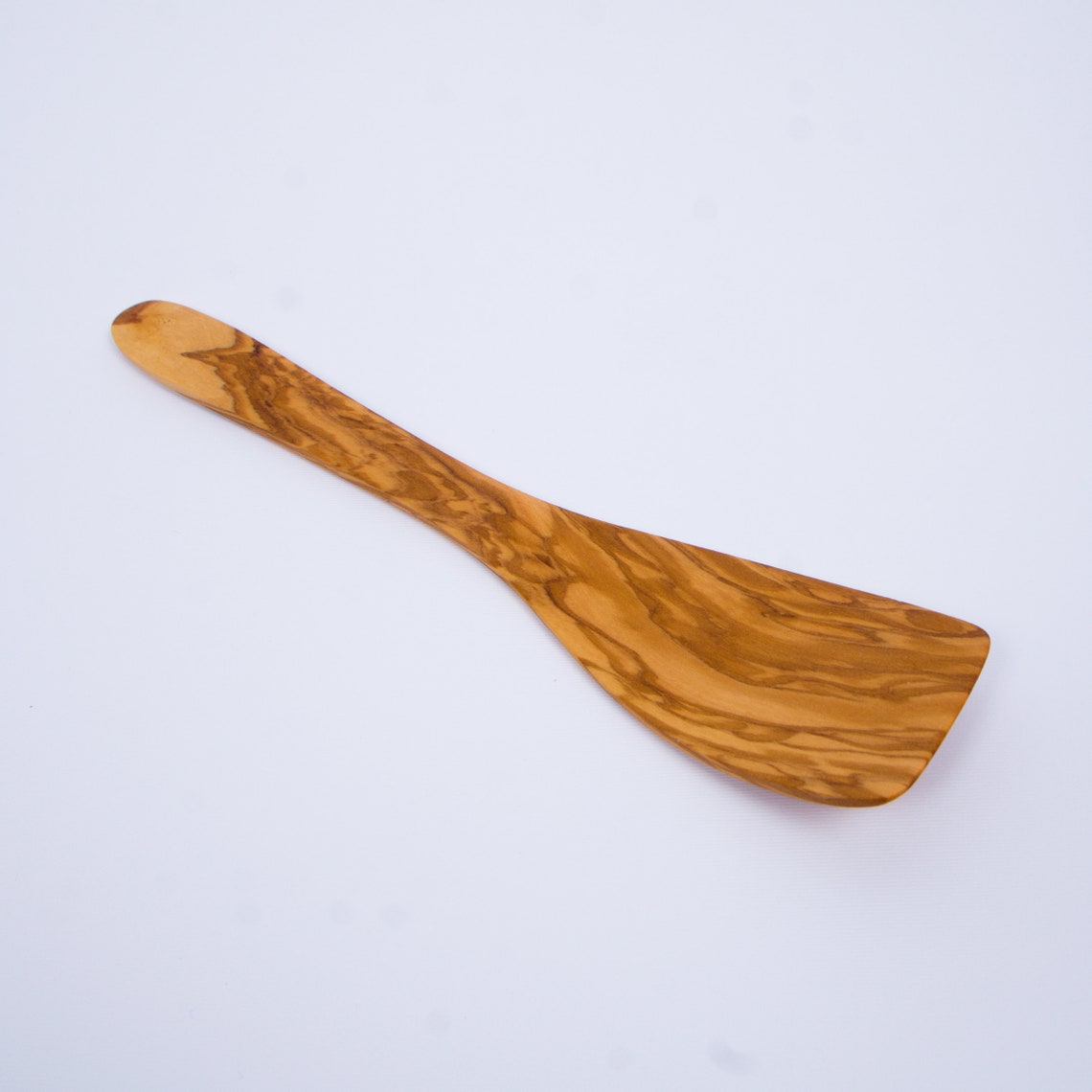 Olive Wood Curved Spatula Akwood Handmade Wooden Spatula Etsy