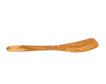 Olive Wood Curved Spatula - AKwood - Handmade Wooden Spatula 11.81 Inches  - Wooden Cooking Kitchen Spatula