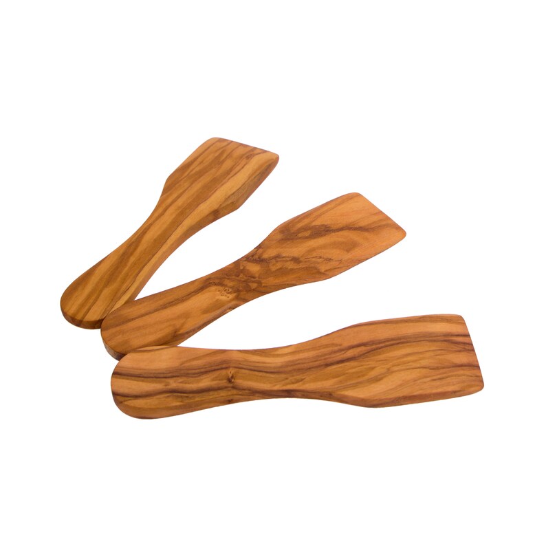 set of 3 Olive Wood Small Spatulas Kitchen Utensils Wooden Raclette Spatula 13.50 cm 5.90 Handmade Wooden Spatula Scraper