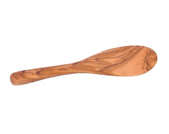 Wooden Japanese Rice Spoon (Wide Olive Wood Spoon for Risotto) - AKwood Serving Paddle. Rustic
