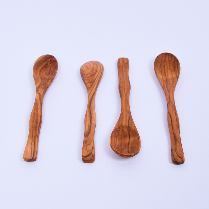 Set of 4 Wooden Spoons 7.48 Curved Curry Spoons Etsy