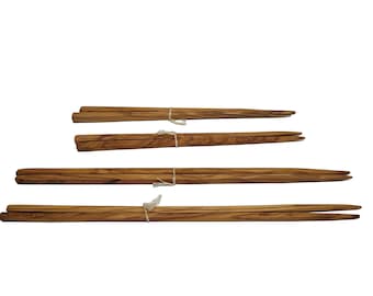 4 sets of Olive Wood Chopping Sticks 9.45 Inches + 13 Inches  - Handmade wooden chopsticks!
