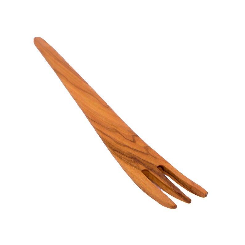 Hand Carved Olivewood Curved Fork With 3 Points Skandwood Etsy