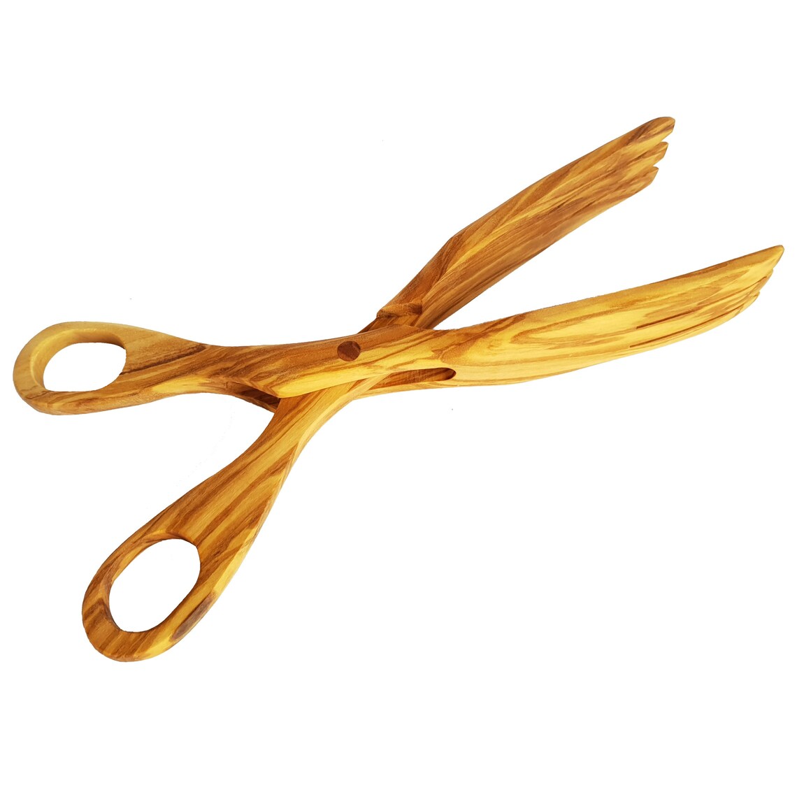 Olive Wood Scissors for Salad Wooden Salad Tongs Serving Etsy