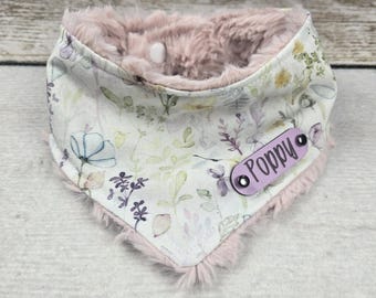 Personalized Dog Bandana - Snap On Dog Bandana - Dog Bandana With Name - Flower Dog Bandana - Floral Pet Bandana - Cute Dog Bandana