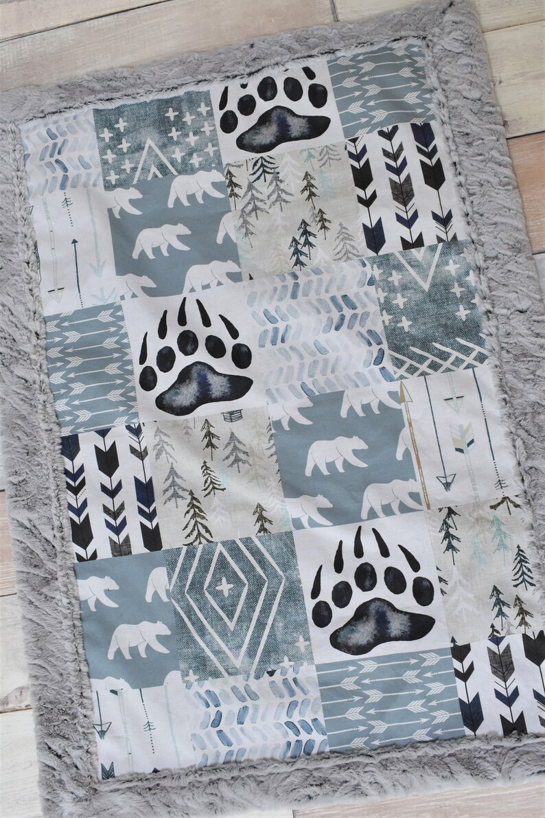 Bear Baby Blanket Rustic Bear Blanket Polar Bear Blanket Etsy