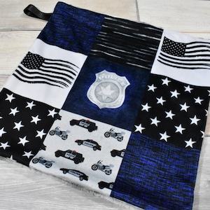 Amore della polizia Mini coperta della polizia Amore del poliziotto Amore delle forze dell'ordine Regalo del bambino della polizia Coperta di sicurezza della polizia Amore Minky Lovey immagine 6