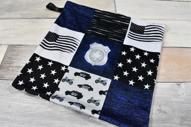 Amore della polizia Mini coperta della polizia Amore del poliziotto Amore delle forze dell'ordine Regalo del bambino della polizia Coperta di sicurezza della polizia Amore Minky Lovey immagine 6