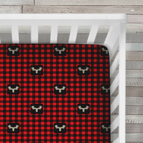 red and black plaid crib sheet