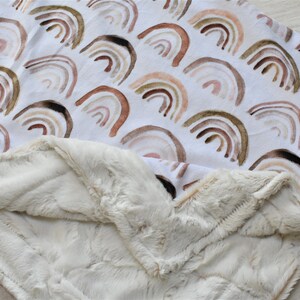 Rainbow Baby Blanket - Earth Tone Rainbow Blanket - Rainbow Minky Blanket - Rainbow Nursery - Rainbow Baby Gift - Unisex Blanket