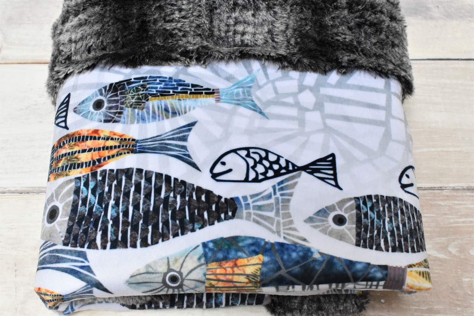 Fish Blanket Fish Baby Blanket Fish Baby Gift Minky Baby Etsy