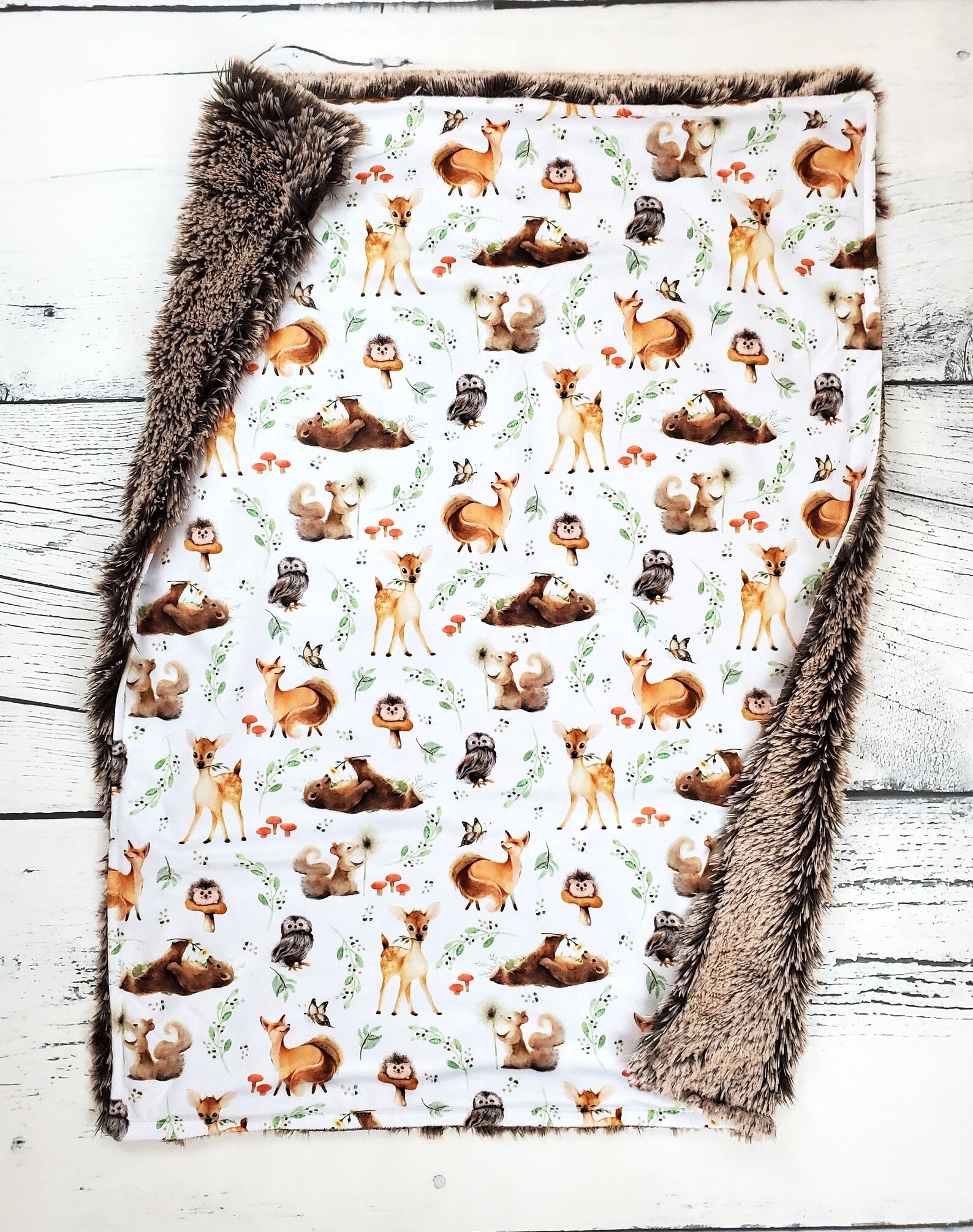 Woodland Baby Blanket Ready to Ship Baby Blanket Bear Baby Etsy