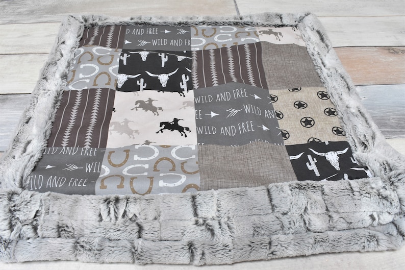 Cowboy Blanket Western Blanket Longhorn Blanket Cowboy Etsy