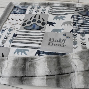 Baby Bear Blanket - Bear Blanket - Bear Paw Blanket - Bear Baby Blanket - Bear Nursery - Bear Crib Blanket - Baby Shower Gift -