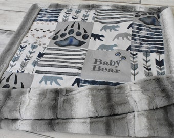 Baby Bear Blanket - Bear Blanket - Bear Paw Blanket - Bear Baby Blanket - Bear Nursery - Bear Crib Blanket - Baby Shower Gift -