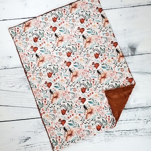 Wildflower Blanket - Floral Baby Blanket - Flower Baby Blanket - Ladybug Blanket -  - Floral Nursery - Baby Gift