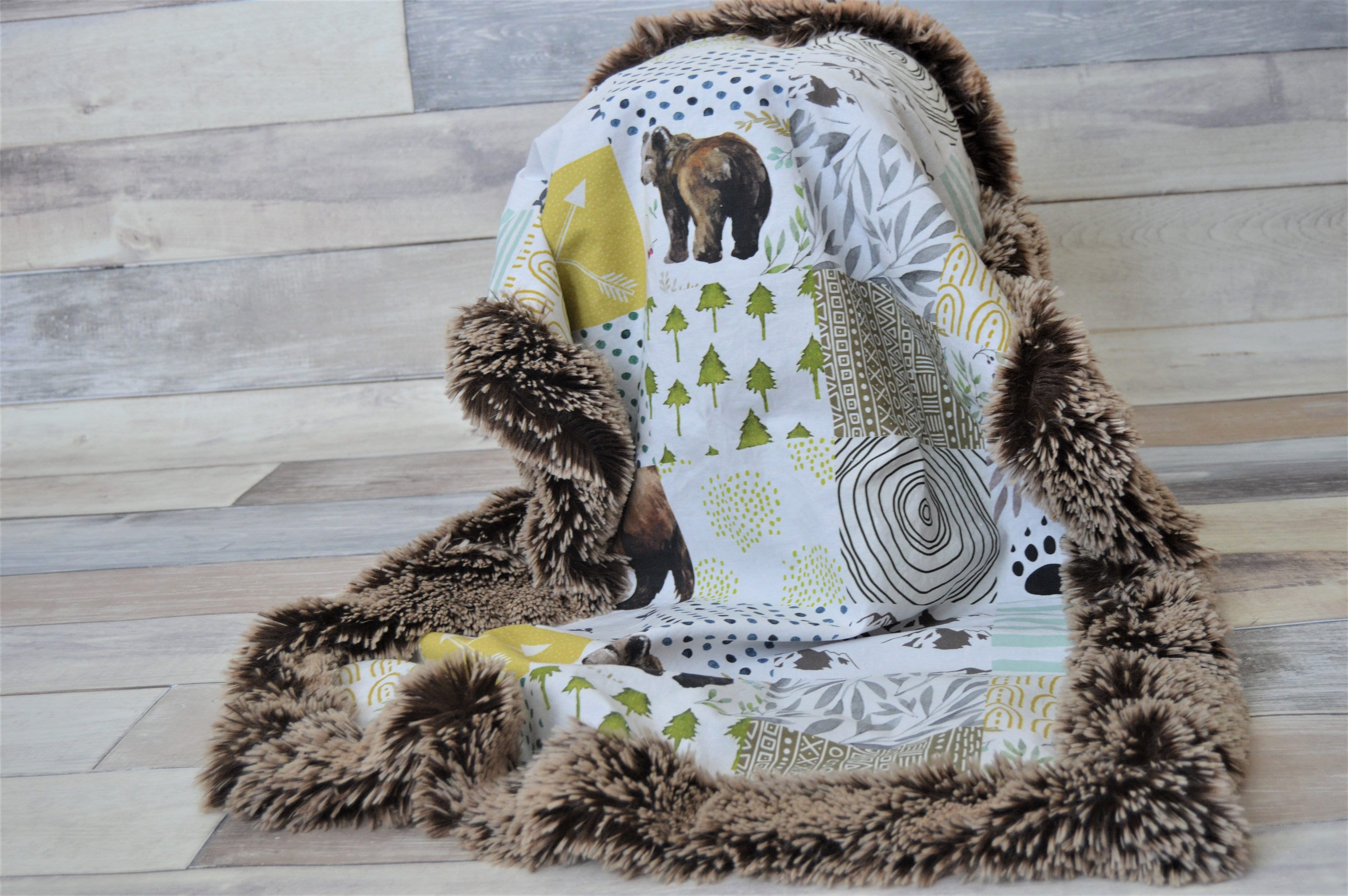 Bear Baby Blanket Brown Bear Blanket Baby Shower Gift Etsy