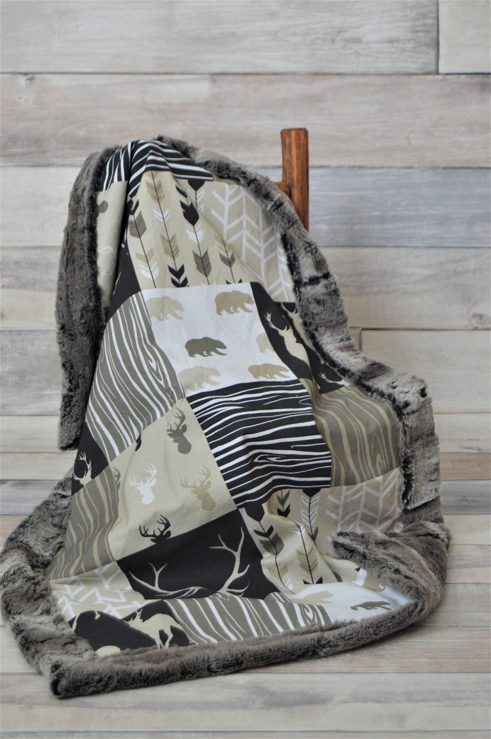 Buck Baby Blanket Deer Baby Blanket Woodland Baby Blanket Etsy